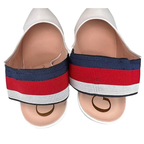 Gucci Sylvie Web Stripe Slingback Pumps White EU 38.5 US 8.5 - Picture 10 of 12